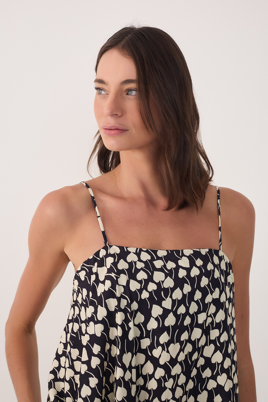 Asymmetric Amor Perfeito Print Blouse