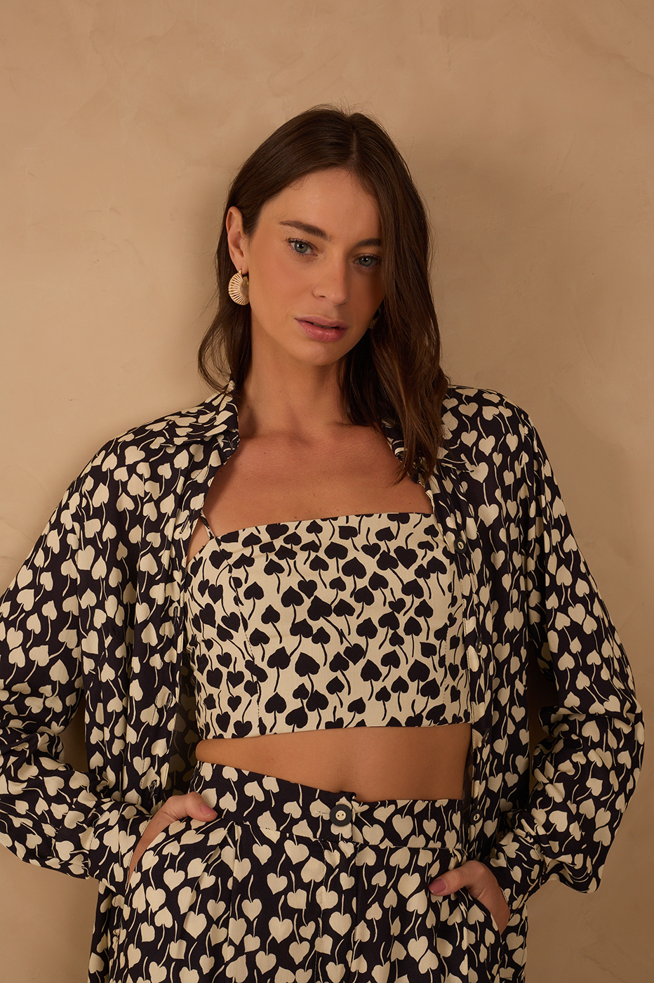 Double Amor Perfeito Print Top
