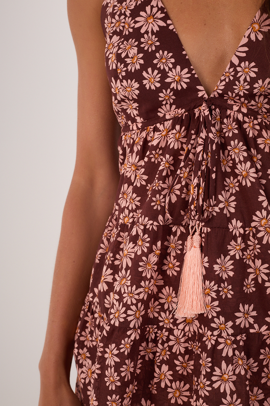Cut Out Print Margaridas Rosa Top