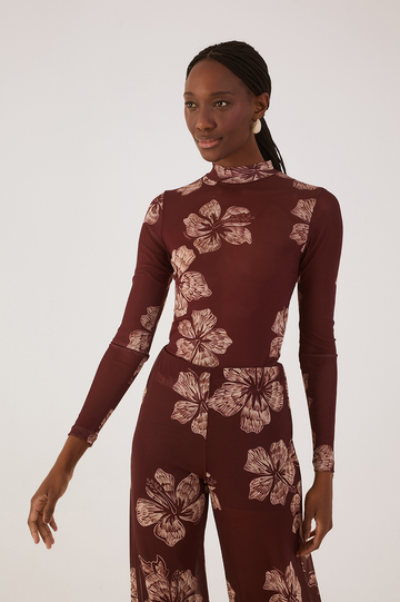 Second Skin Tulle Grumari Print Top