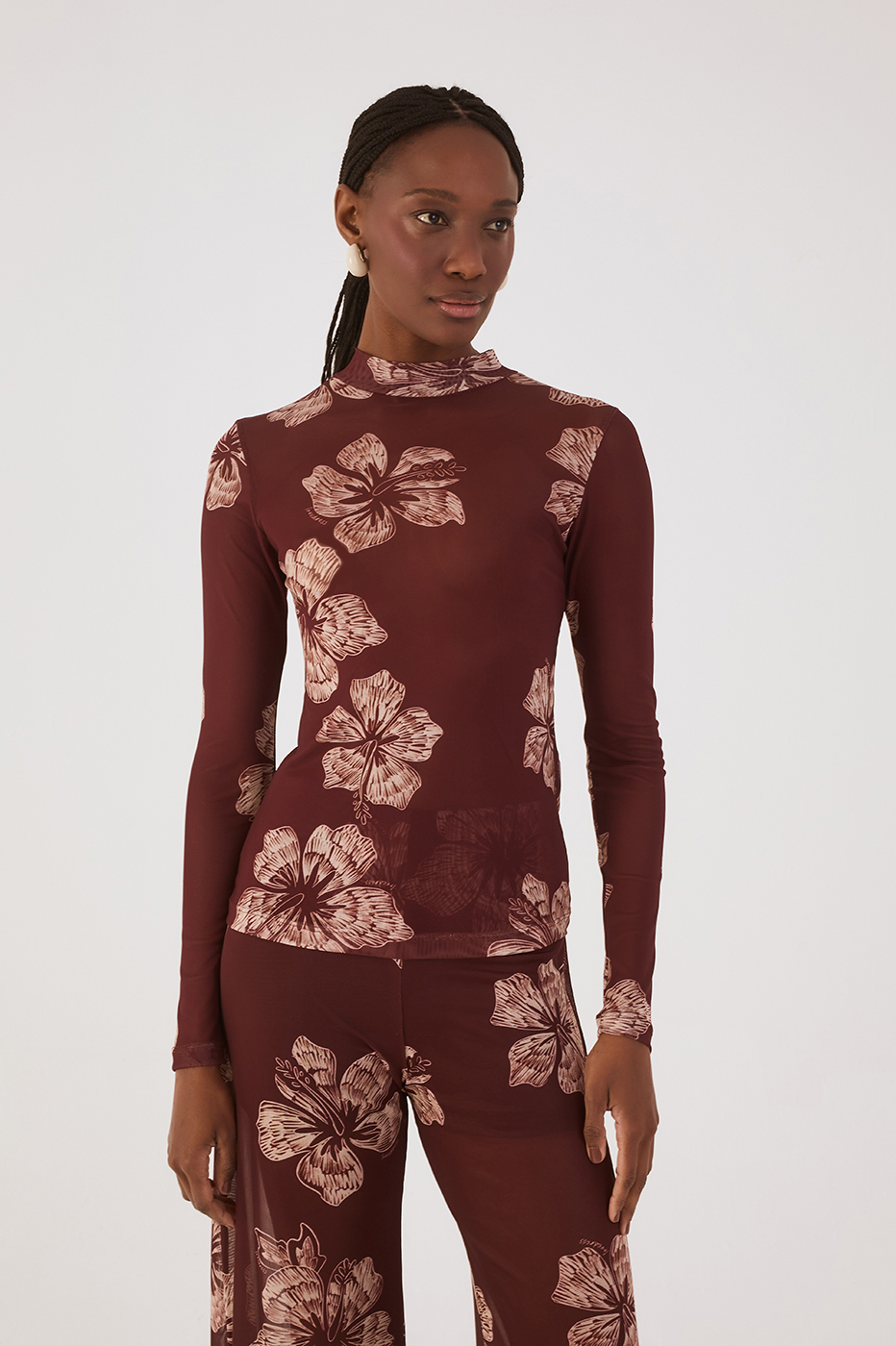 Second Skin Tulle Grumari Print Top