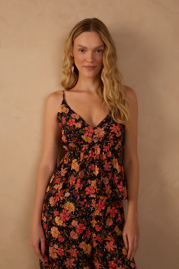 Black Encontro Lurex Sleeveless Blouse