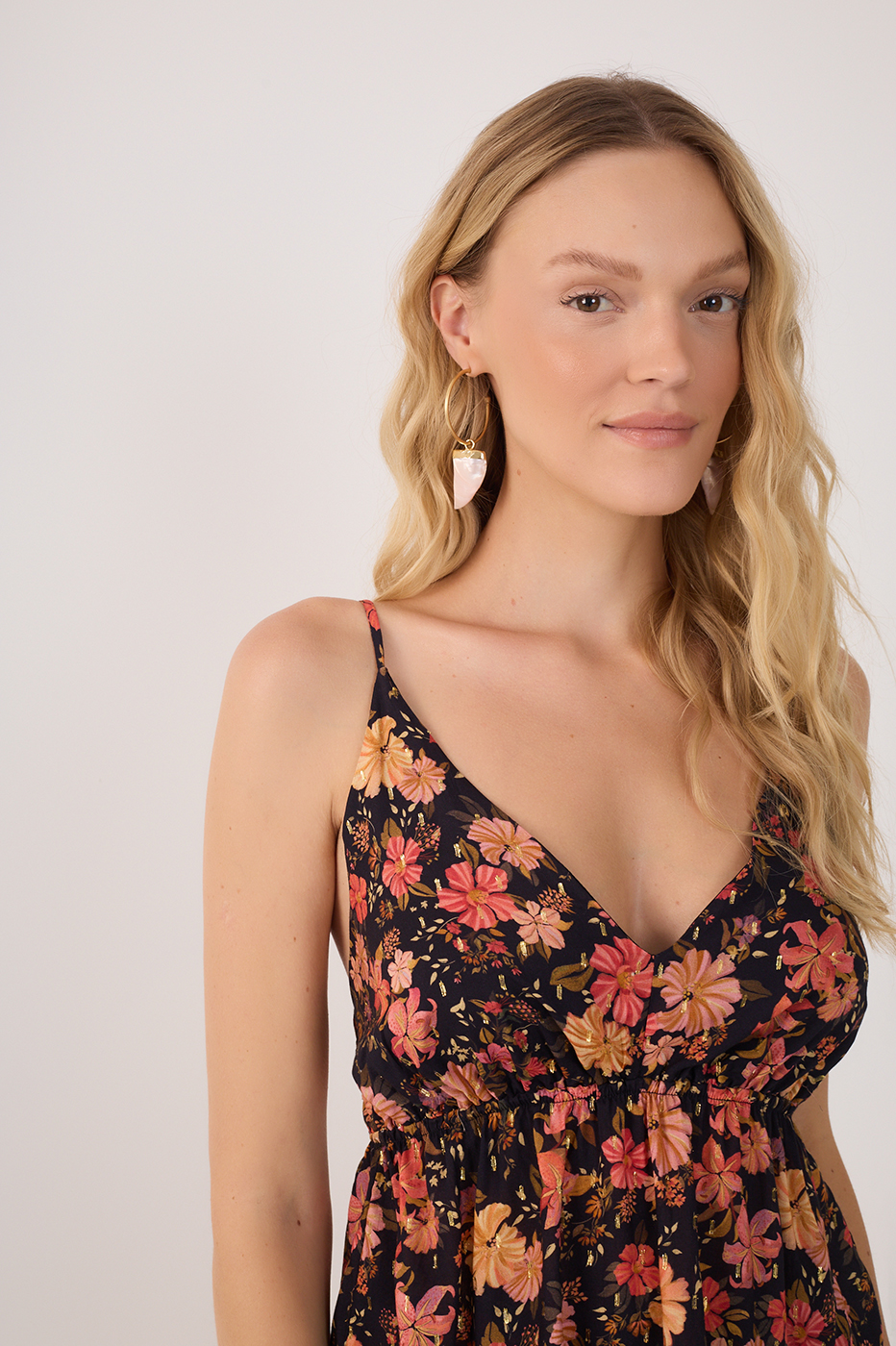 Black Encontro Lurex Sleeveless Blouse