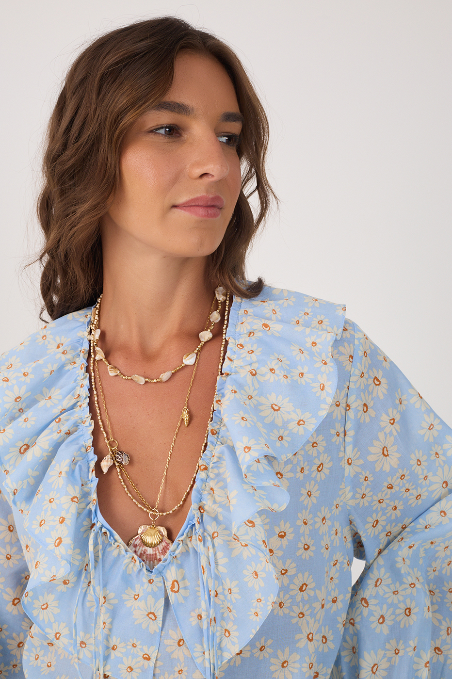 Margaridas Azul Print Tunic
