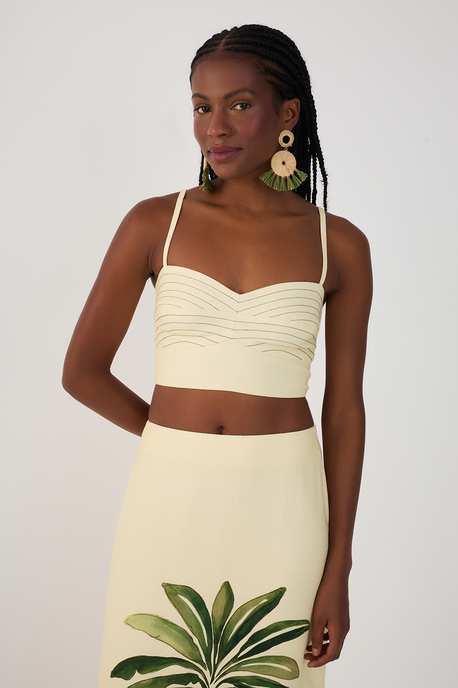 Off-White Tropicana Topstitching Linen Top