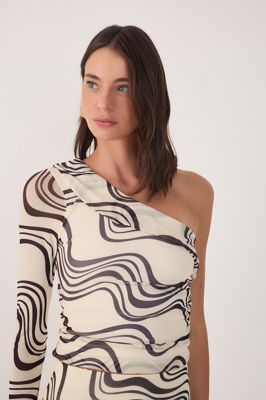 Off-White Fluir Asymmetric Tulle Blouse