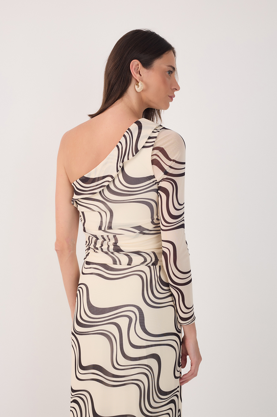 Off-White Fluir Asymmetric Tulle Blouse
