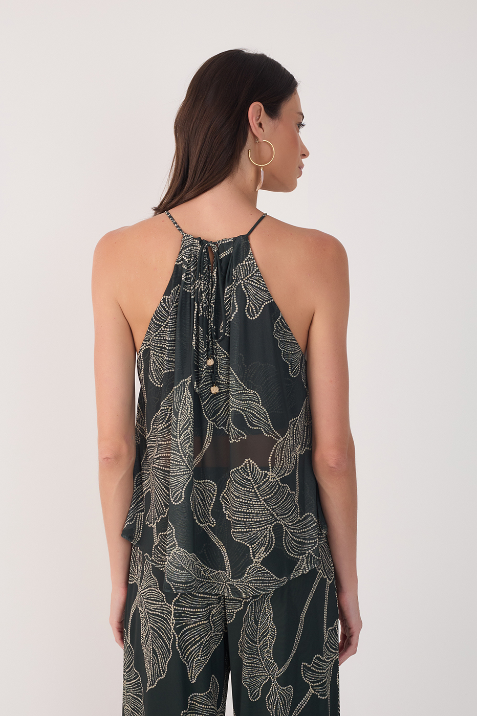 Black Ramos Halter Neck Tulle Blouse