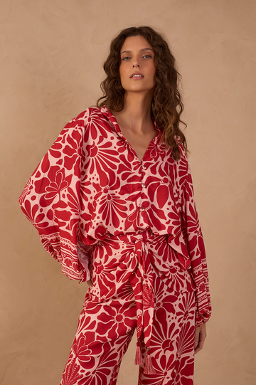 Flora Print Shirt Tunic