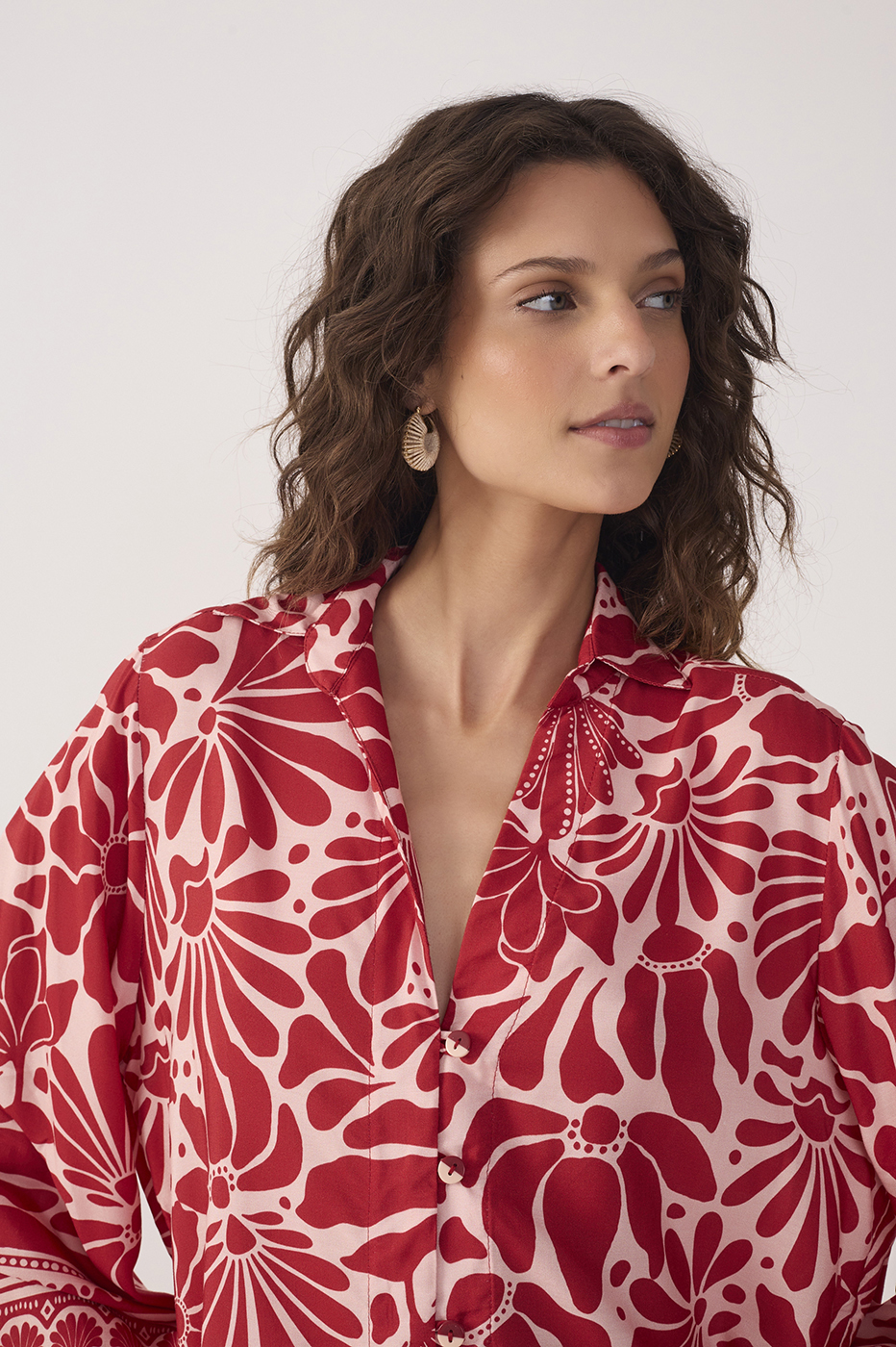 Flora Print Shirt Tunic