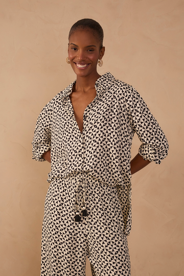 Off-White Vento Collared Buttoned Crepe Shirt