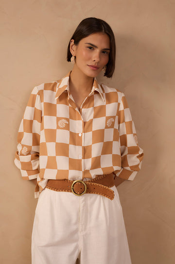 Brown Conchas Buttoned Shirt