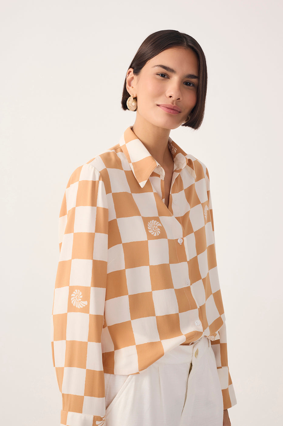 Brown Conchas Buttoned Shirt