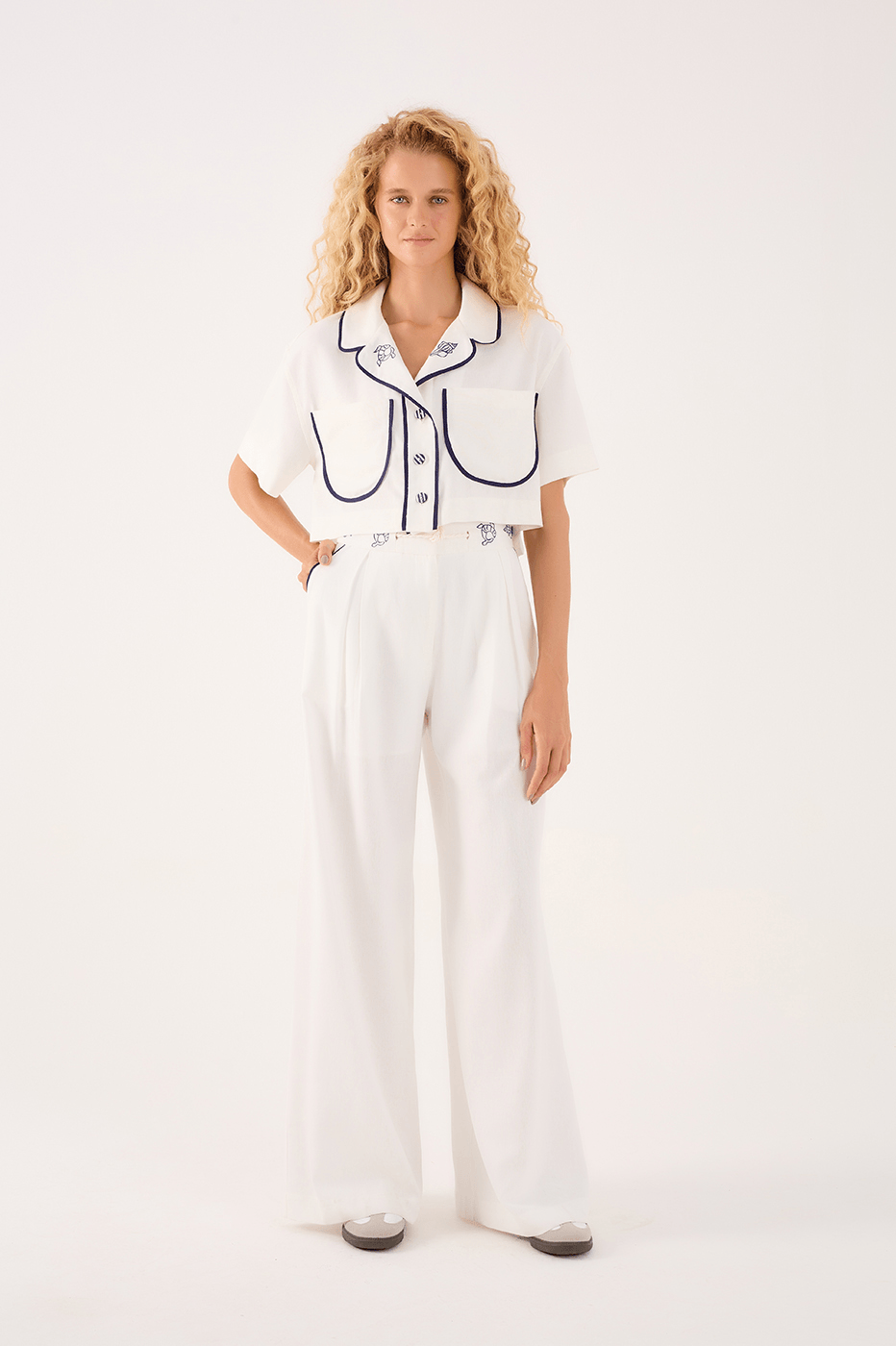 Painted Embroidered Linen Shirt