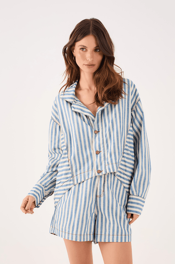 Denim Stripe Twill Shirt