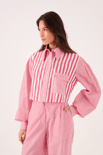 Striped Cropped Shirt