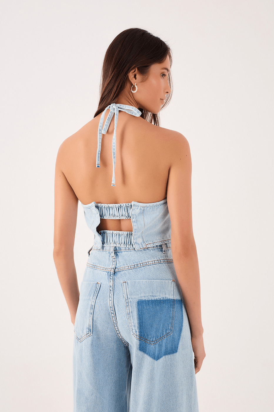 Denim Halter Blouse
