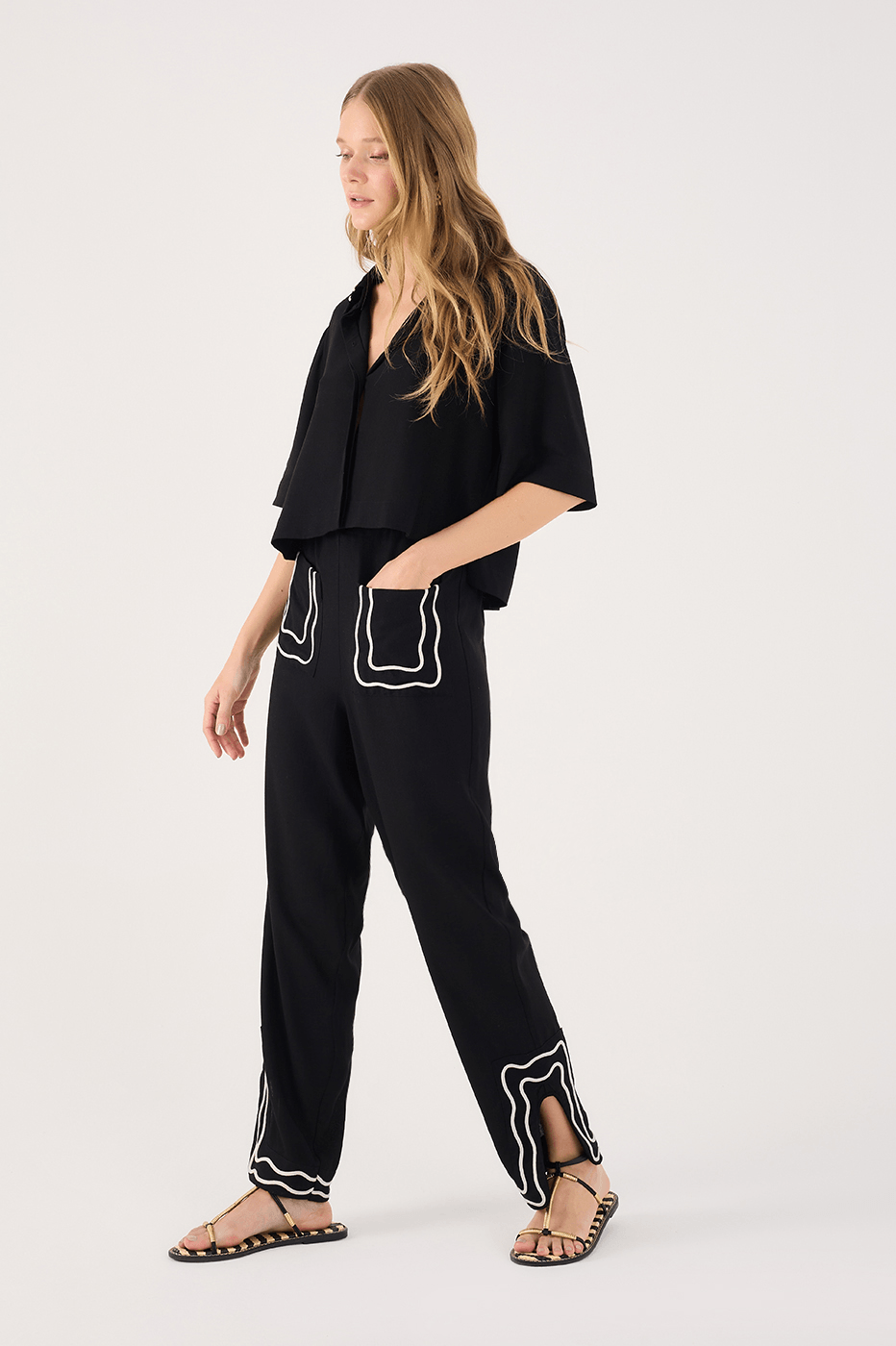 Sianinha-Embroidered Linen Shirt