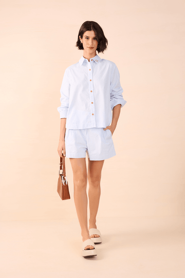 Embroidered Striped Tailored Shirt