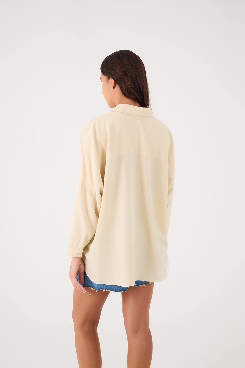 Off White Dropped Shoulder Shirt