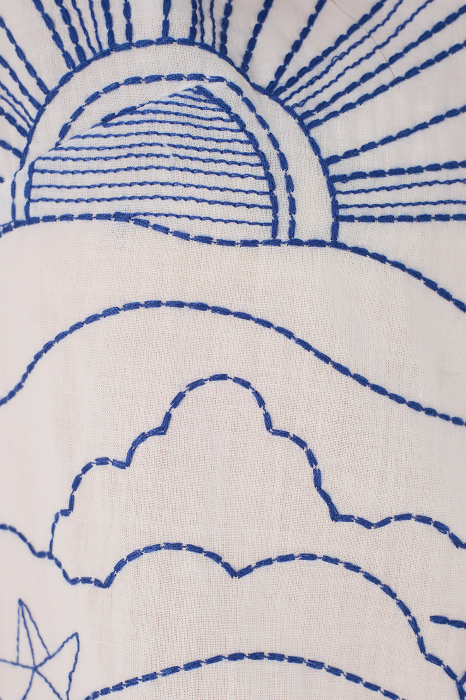 Embroidered Voile Gown