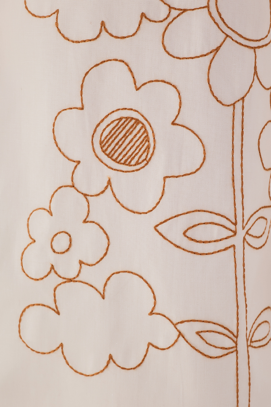 Pleated Embroidered Cotton Shirt