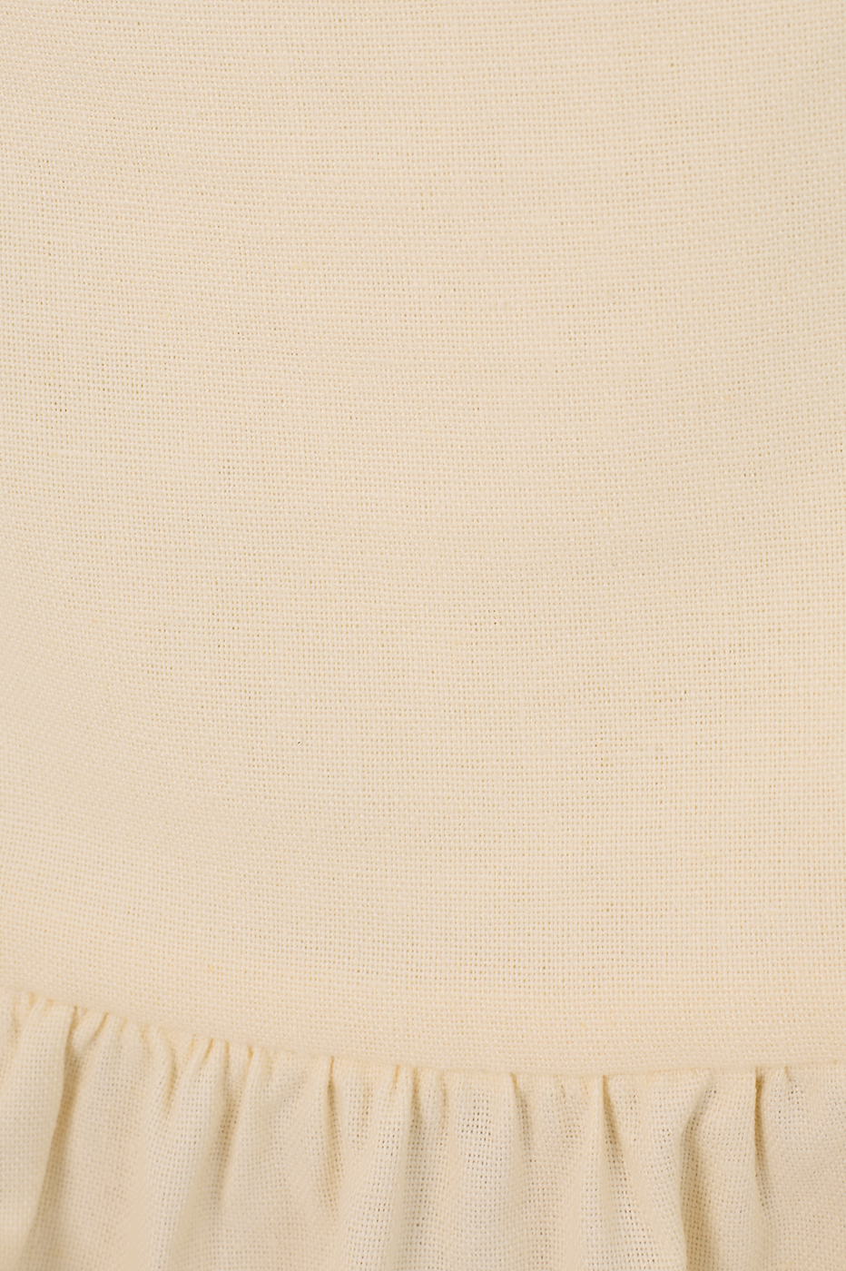 Beige Square Neck Side Ties Ruffled Blouse