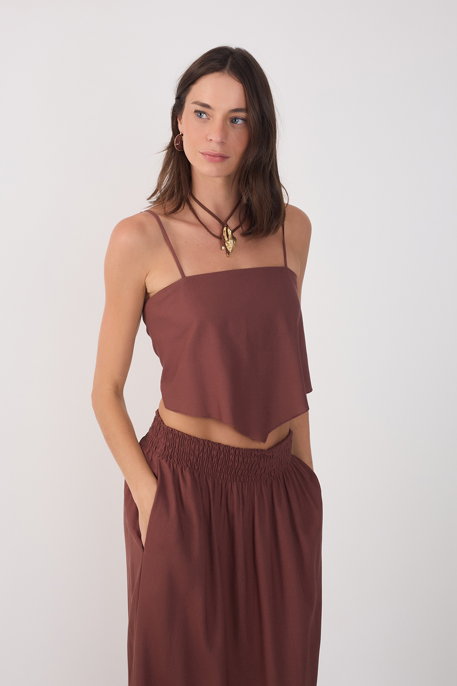Linen Len?o Tie Top