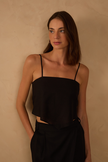 Linen Len?o Tie Top