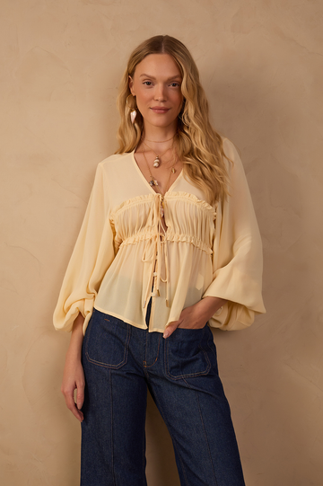 Crepe Bust Draped Top
