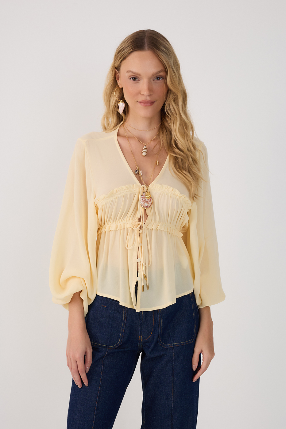 Crepe Bust Draped Top