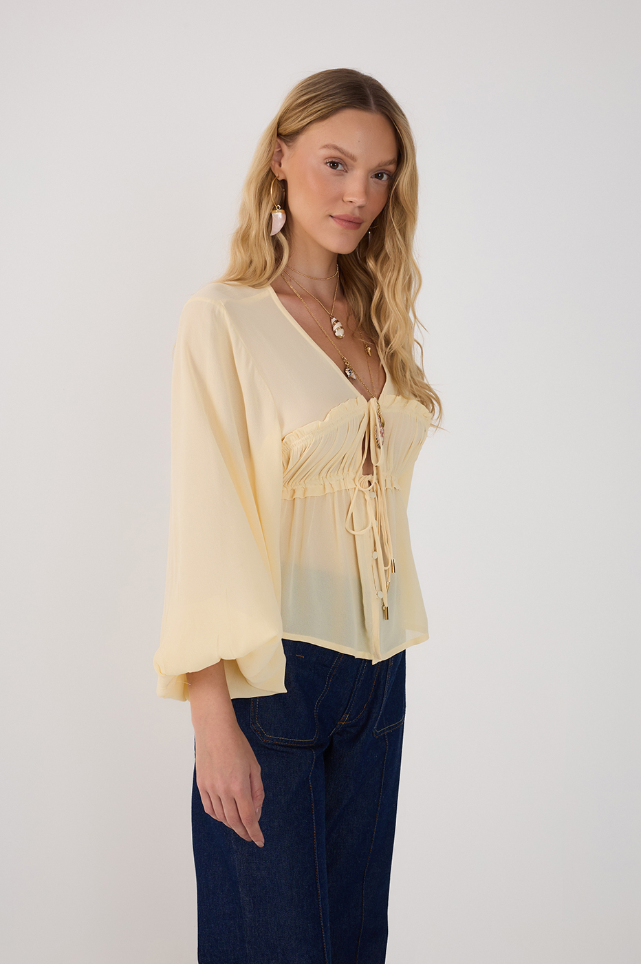 Crepe Bust Draped Top