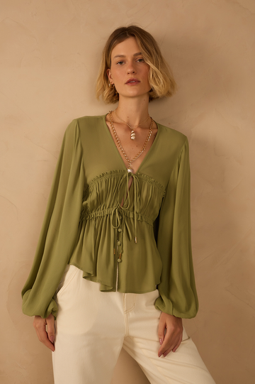 Crepe Bust Draped Top