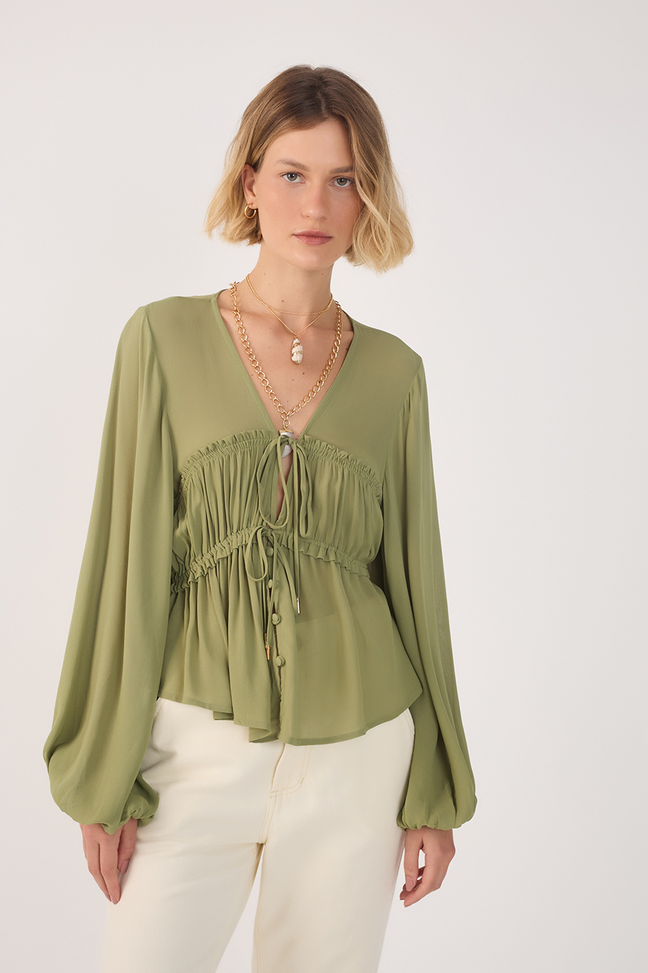 Crepe Bust Draped Top