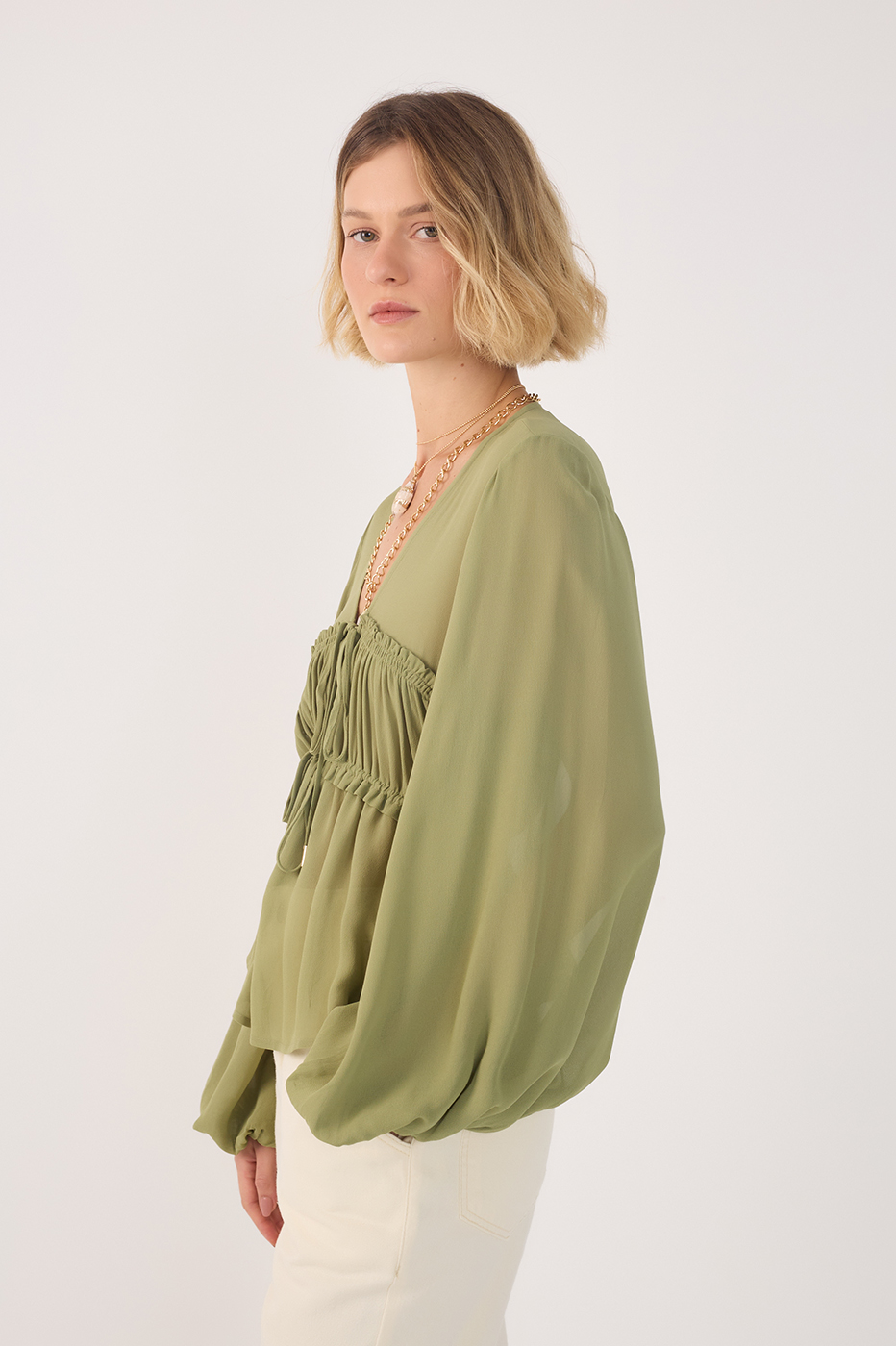 Crepe Bust Draped Top