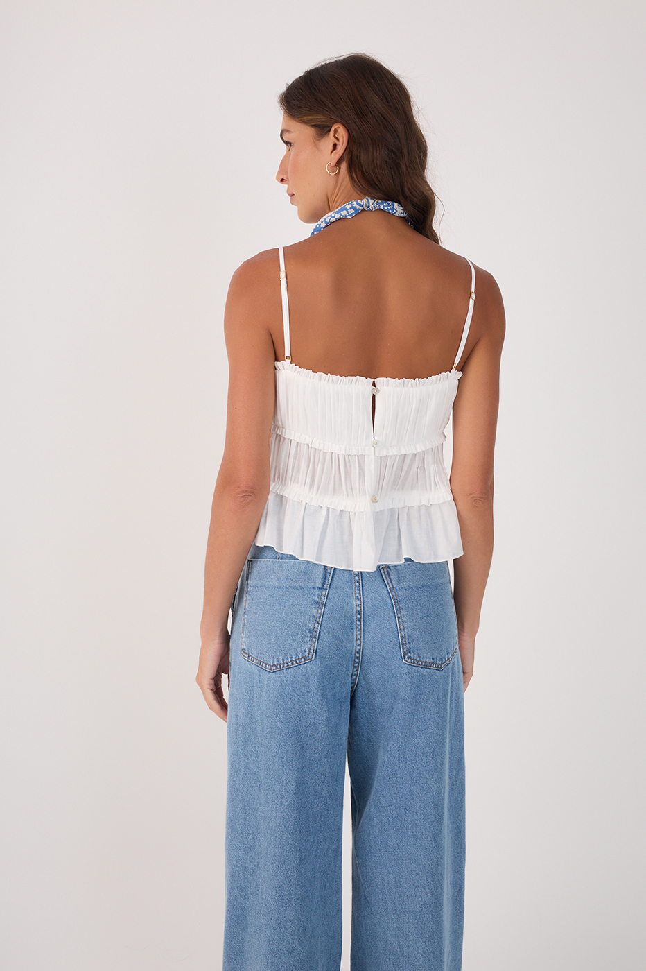 Off-White Smocked Sleeveless Blouse