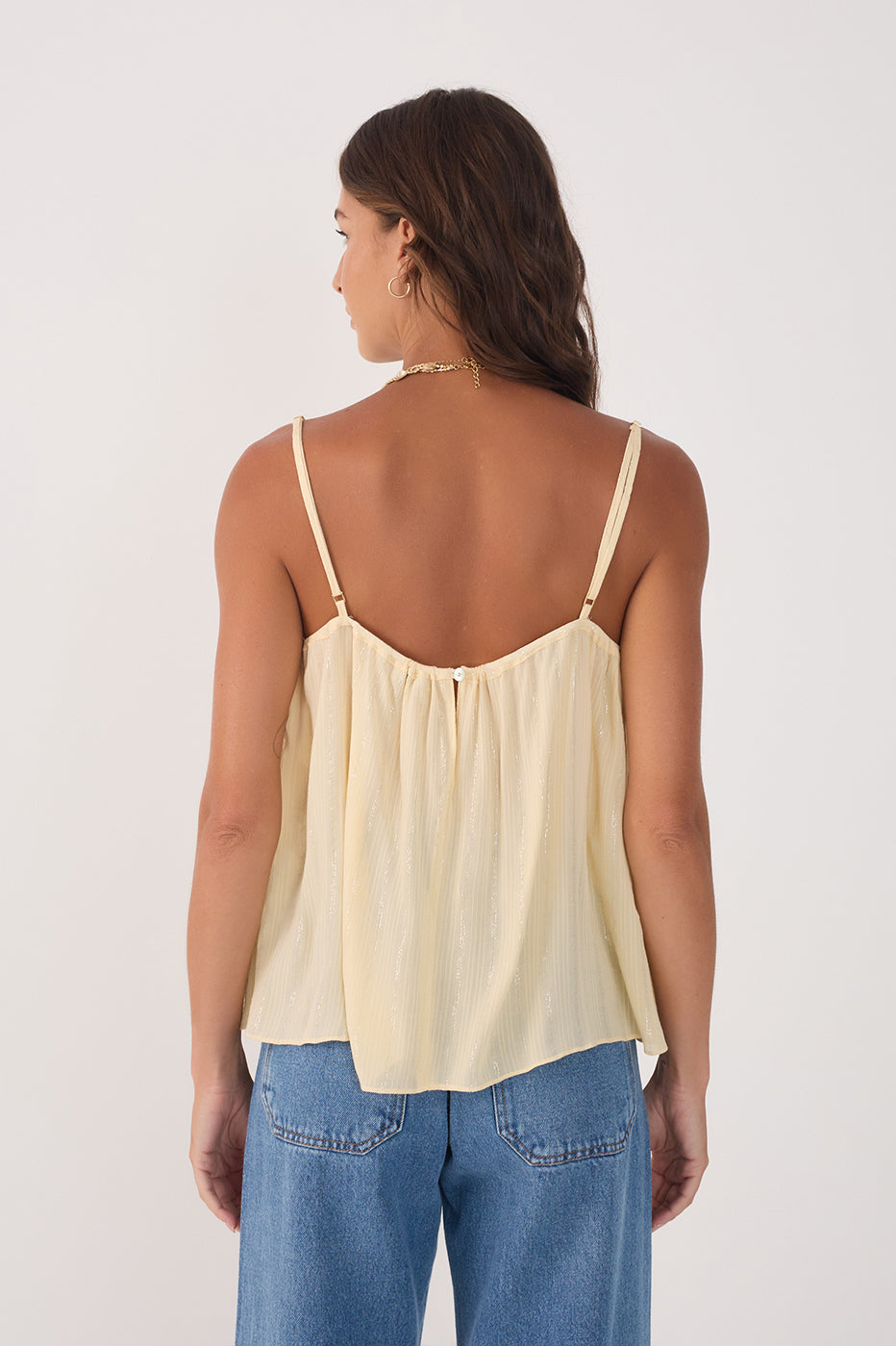 Lurex Yoke Neckline Top