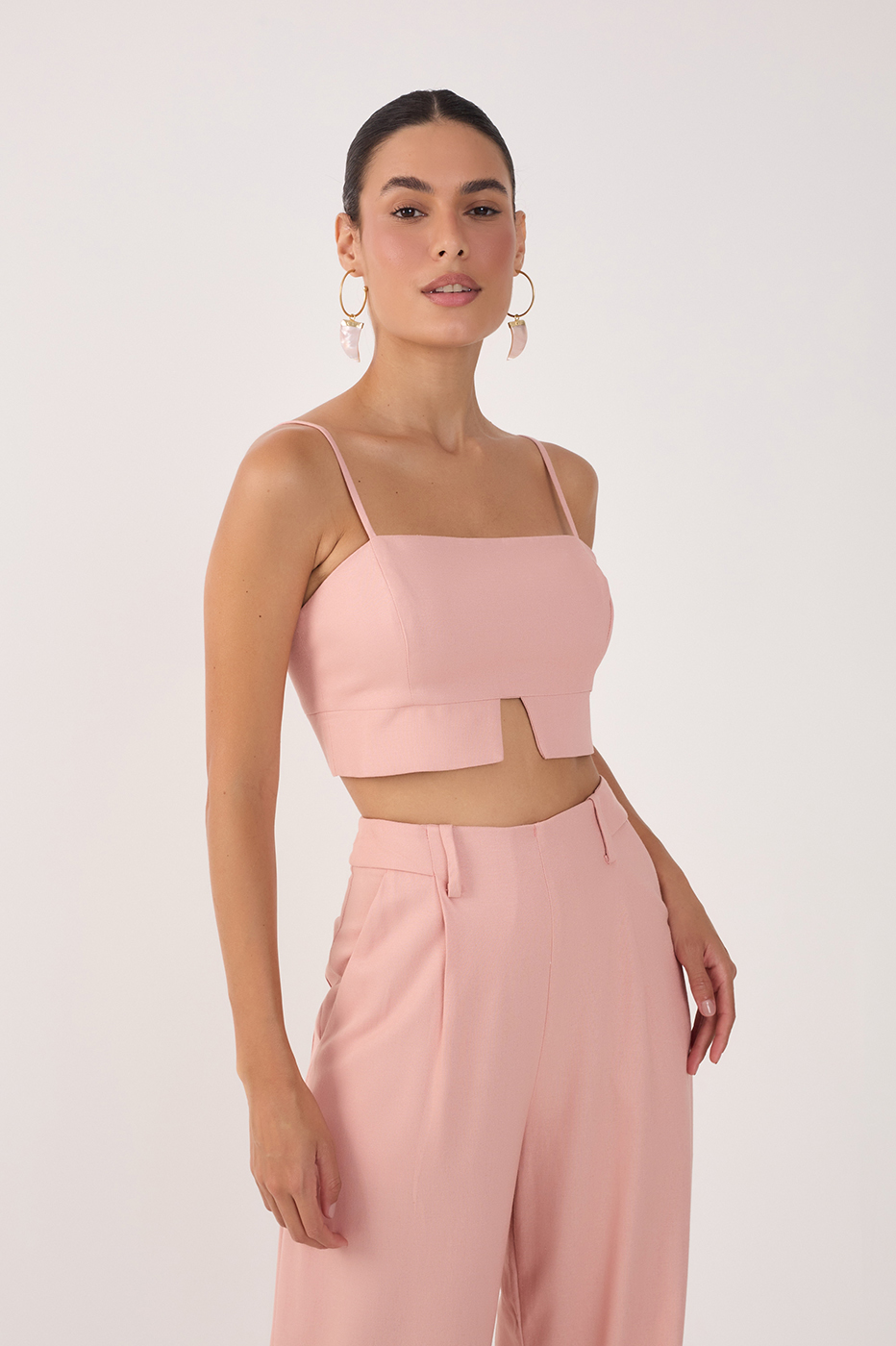 Pink Cut-Out Adjustable Straps Top