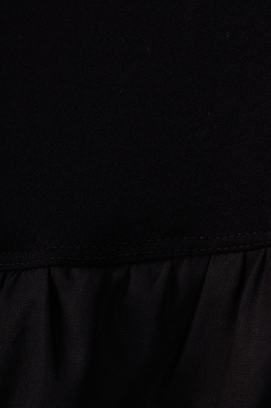 Black Fabric Ruffle Blouse