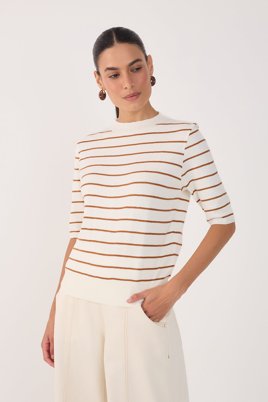Knit Sleeve Short Top