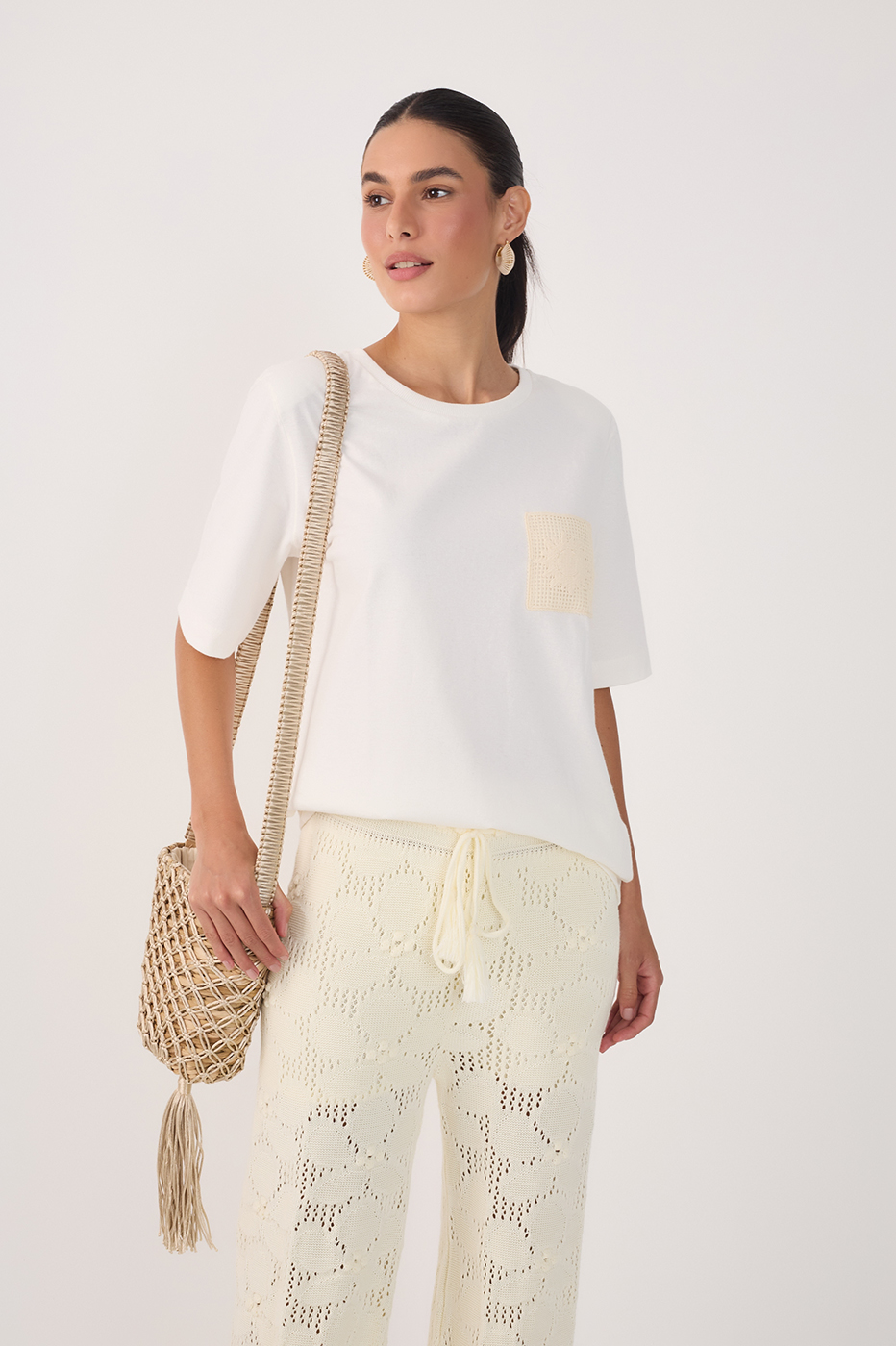 Basic Embroidered Pocket Blouse