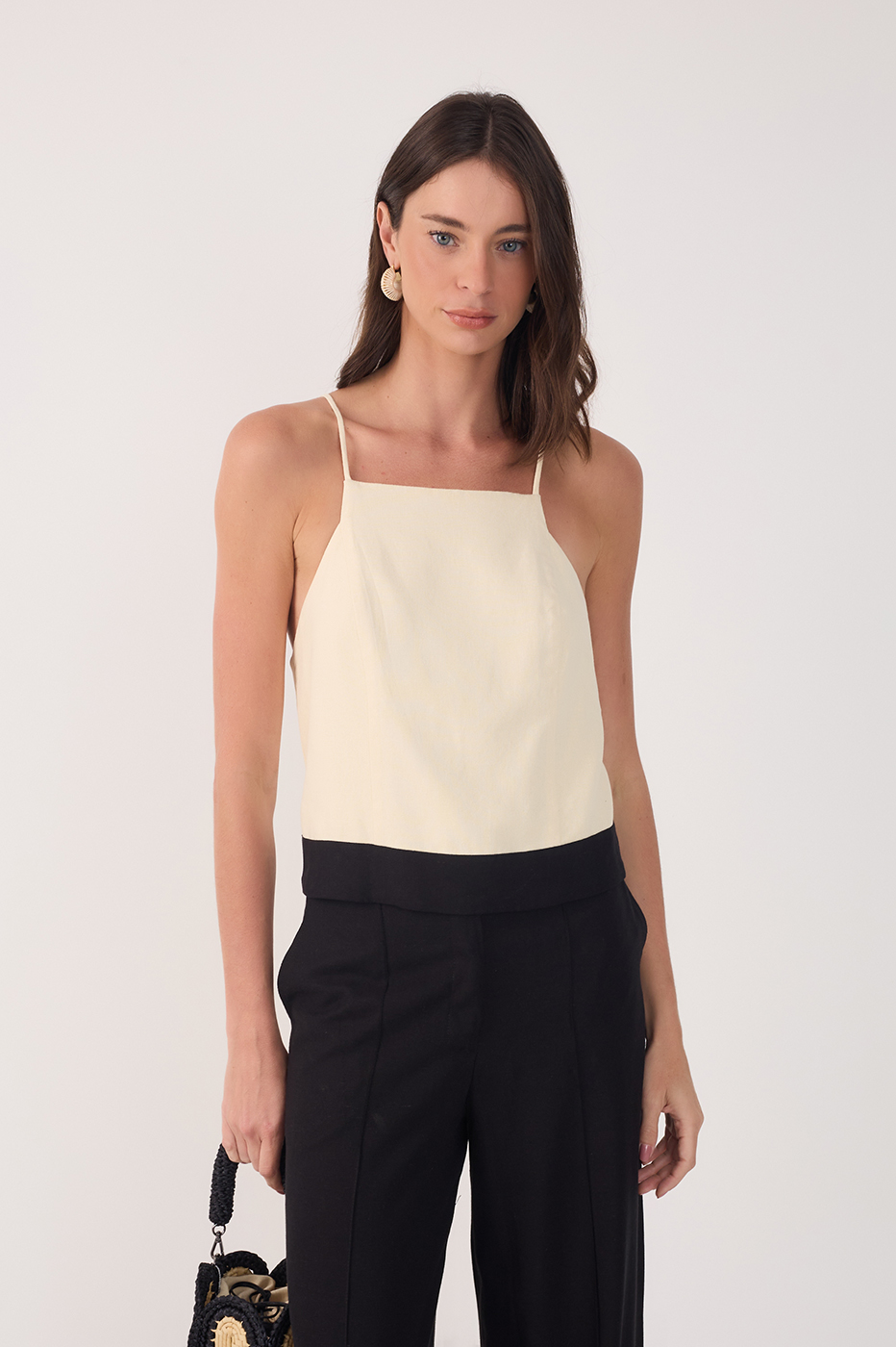 Linen B&W Blouse
