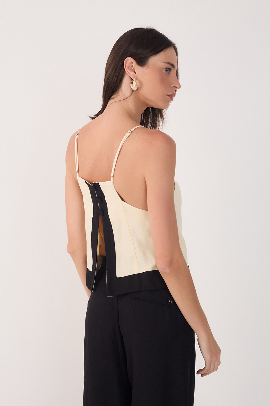 Linen B&W Blouse