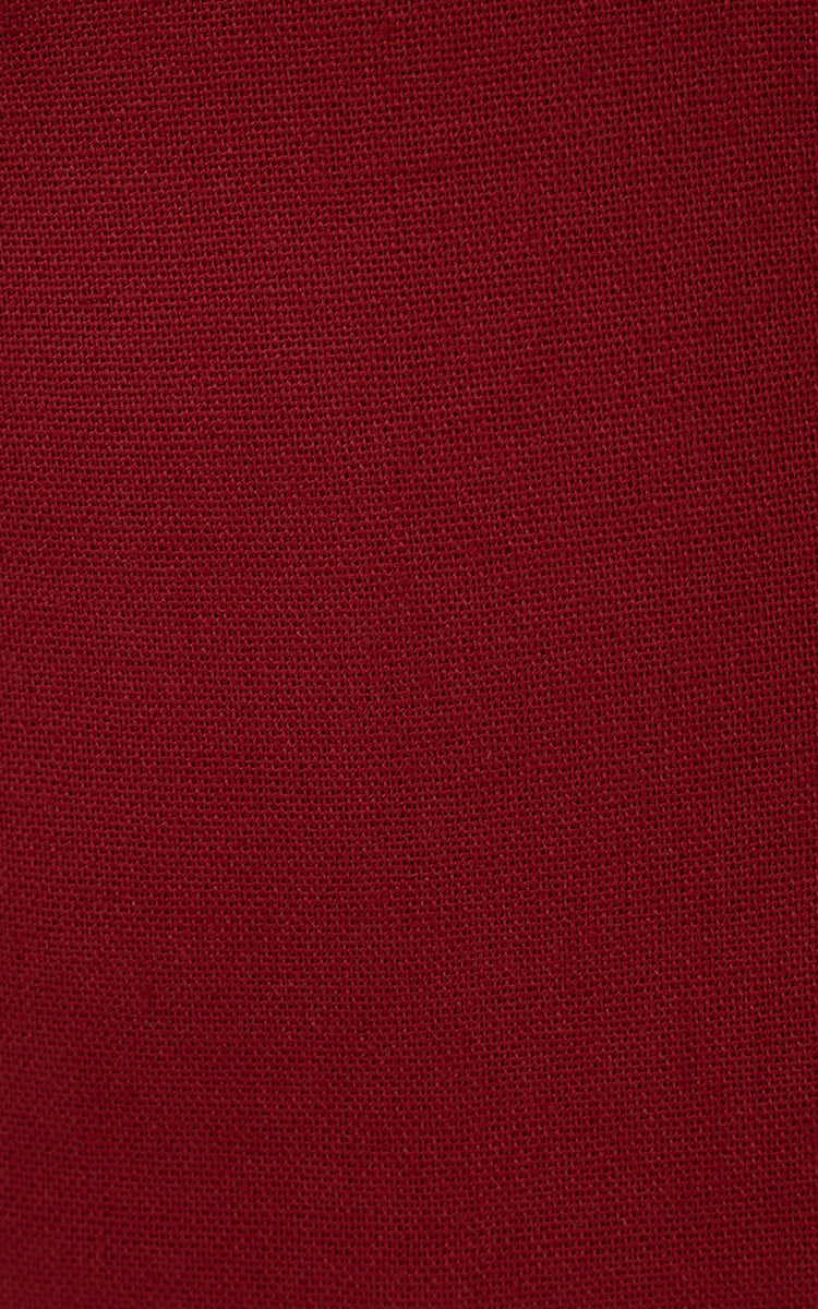 Red Square Neck Knot Ties Linen Blouse