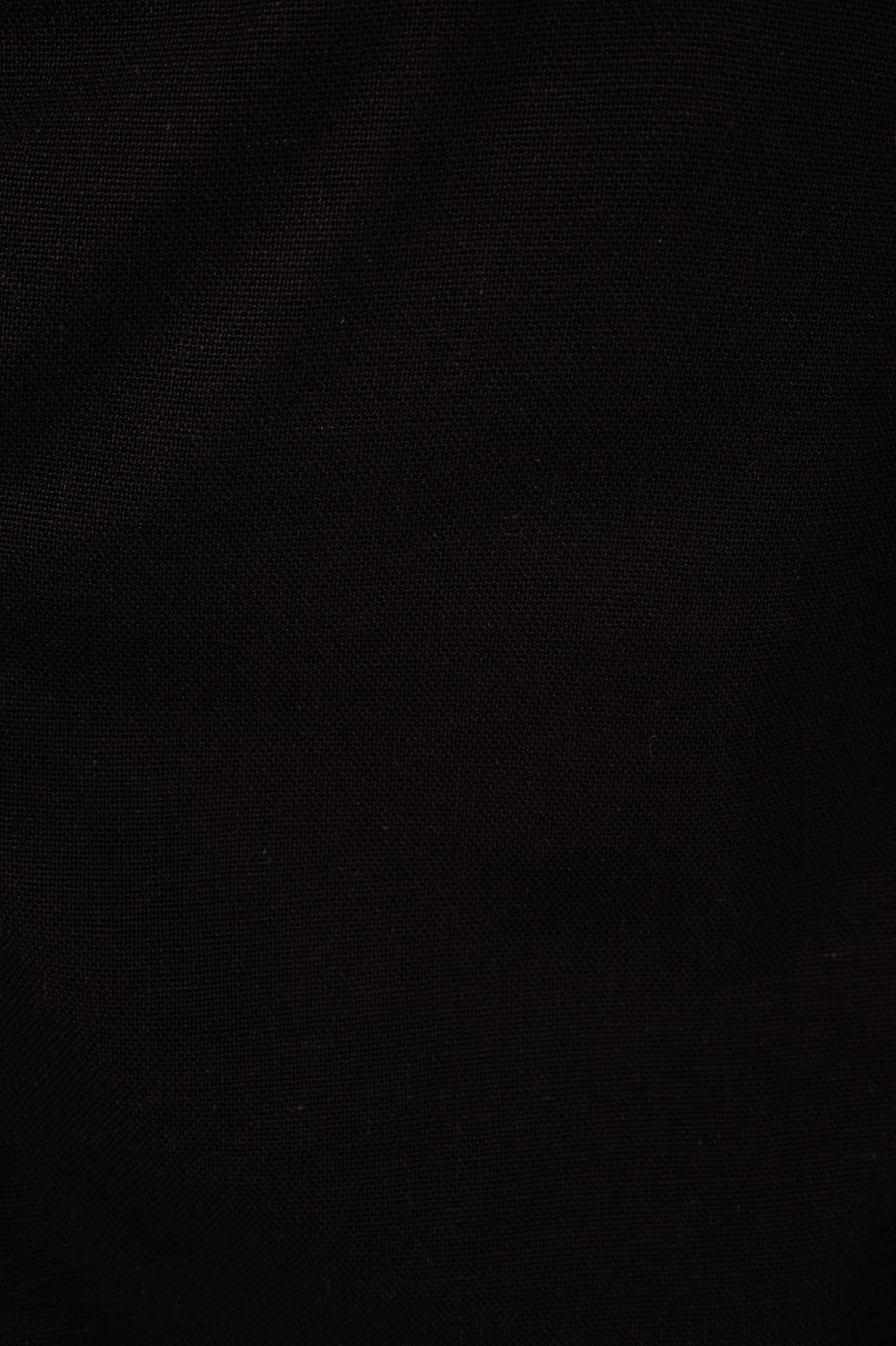 Black Square Neck Knot Ties Linen Blouse