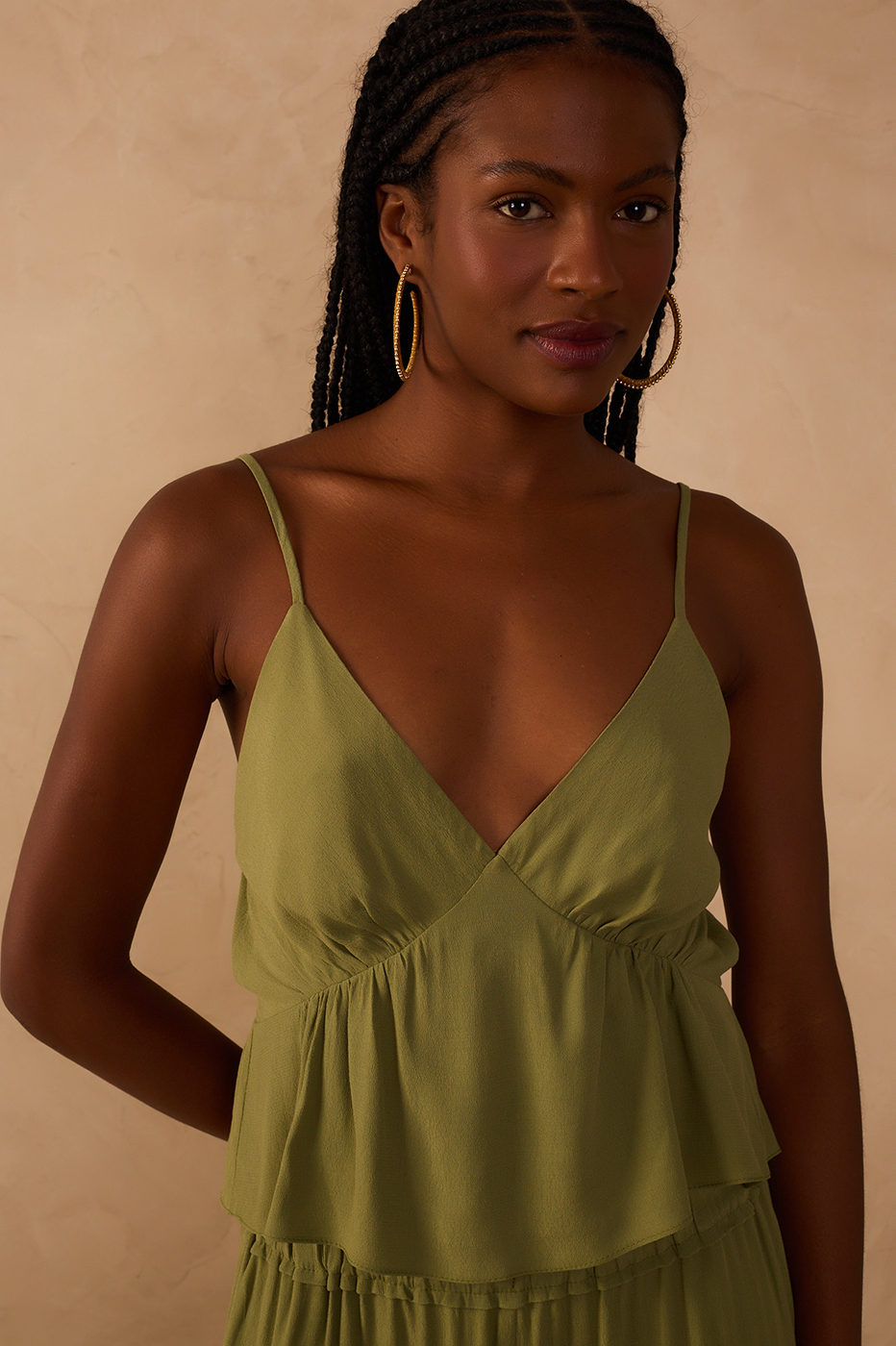 Crepe Cut Out Bust Top