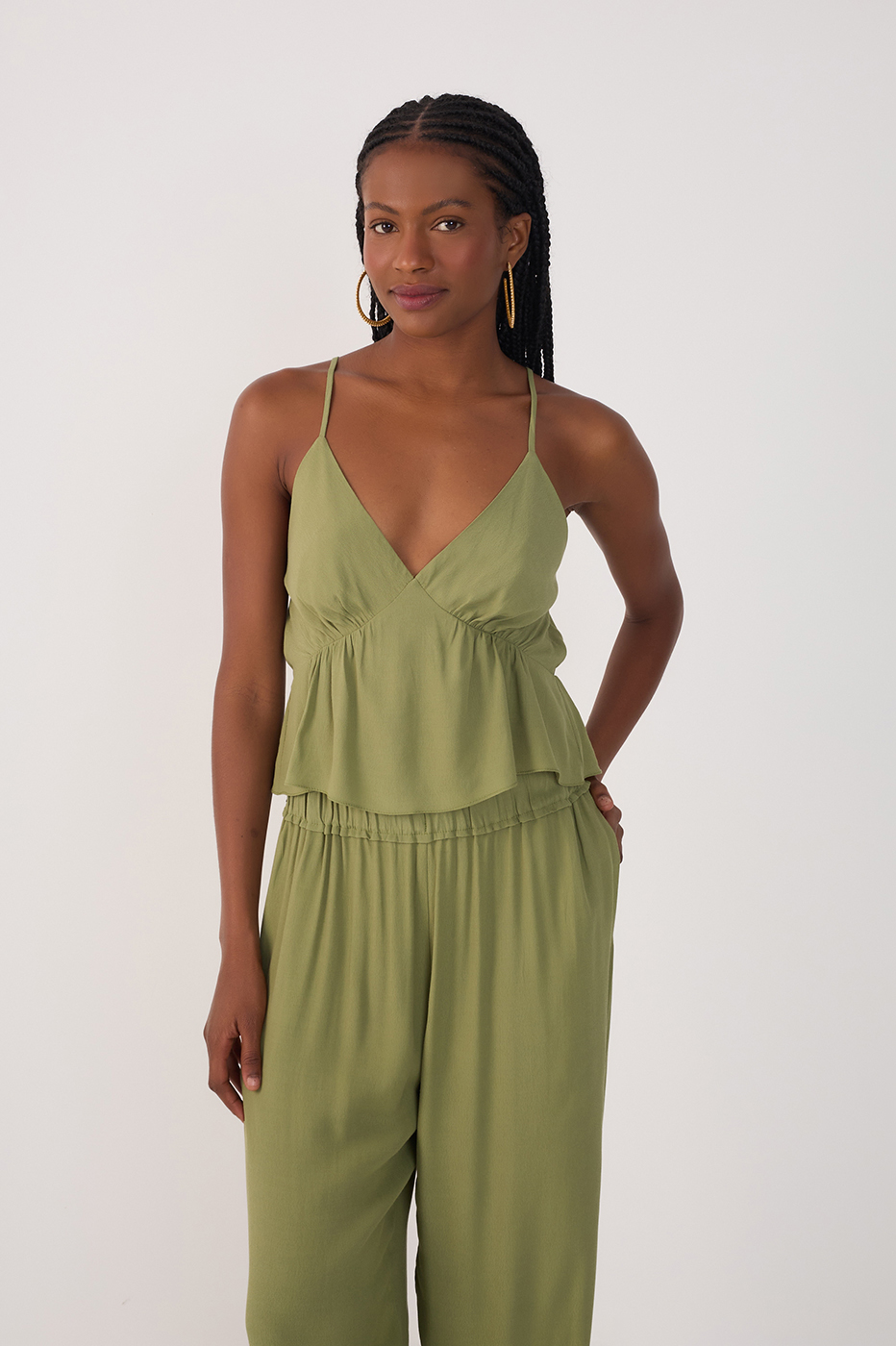 Crepe Cut Out Bust Top
