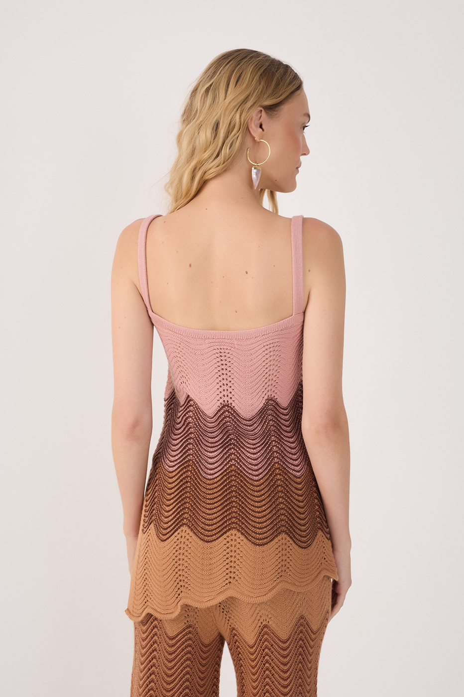 Multicolor Sleeveless Tricot Maxi Blouse