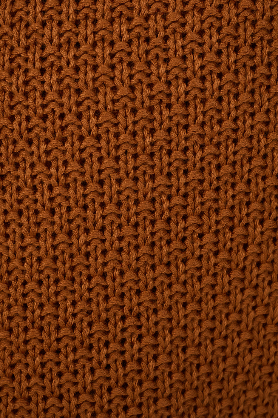 Brown Wavy-hem Knitted Tunic