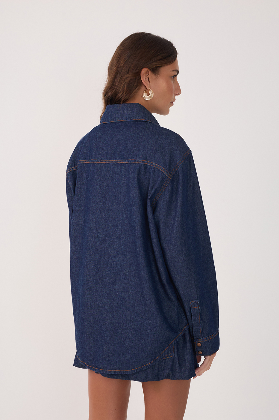 Denim Buttoned Front Pockets Shirt